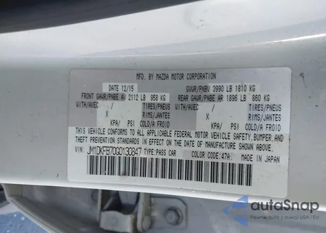 2016 Mazda Cx-3 Sport from USA, damaged, VIN JM1DKFB70G0130847